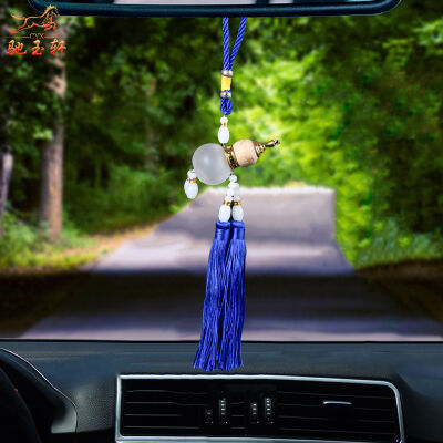 馳玉軒深藍色穗子葫蘆車載掛件 高品質(zhì)車飾與付郵試用的完美結(jié)合